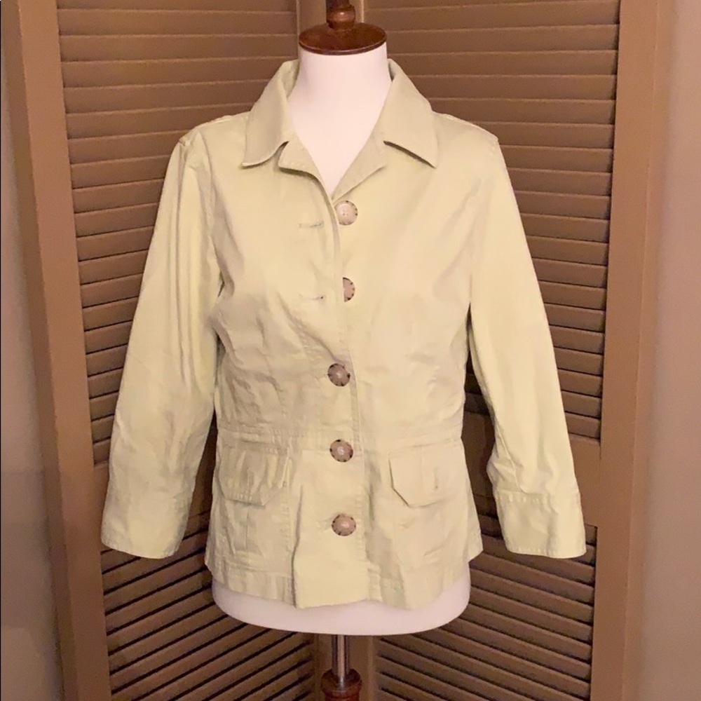 Eddie Bauer Spring Jacket Cotton Denim Light Green